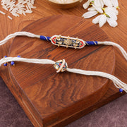 Thumbnail for Meenakari Centrepiece Bhai Bhabhi Rakhi Set zoom