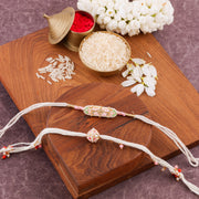 Thumbnail for Meenakari Centrepiece Bhai Bhabhi Rakhi Set - Pink