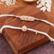 Thumbnail for Meenakari Centrepiece Bhai Bhabhi Rakhi Set zoom