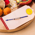 Blue Beaded Thread Rakhi for Bhai zoom