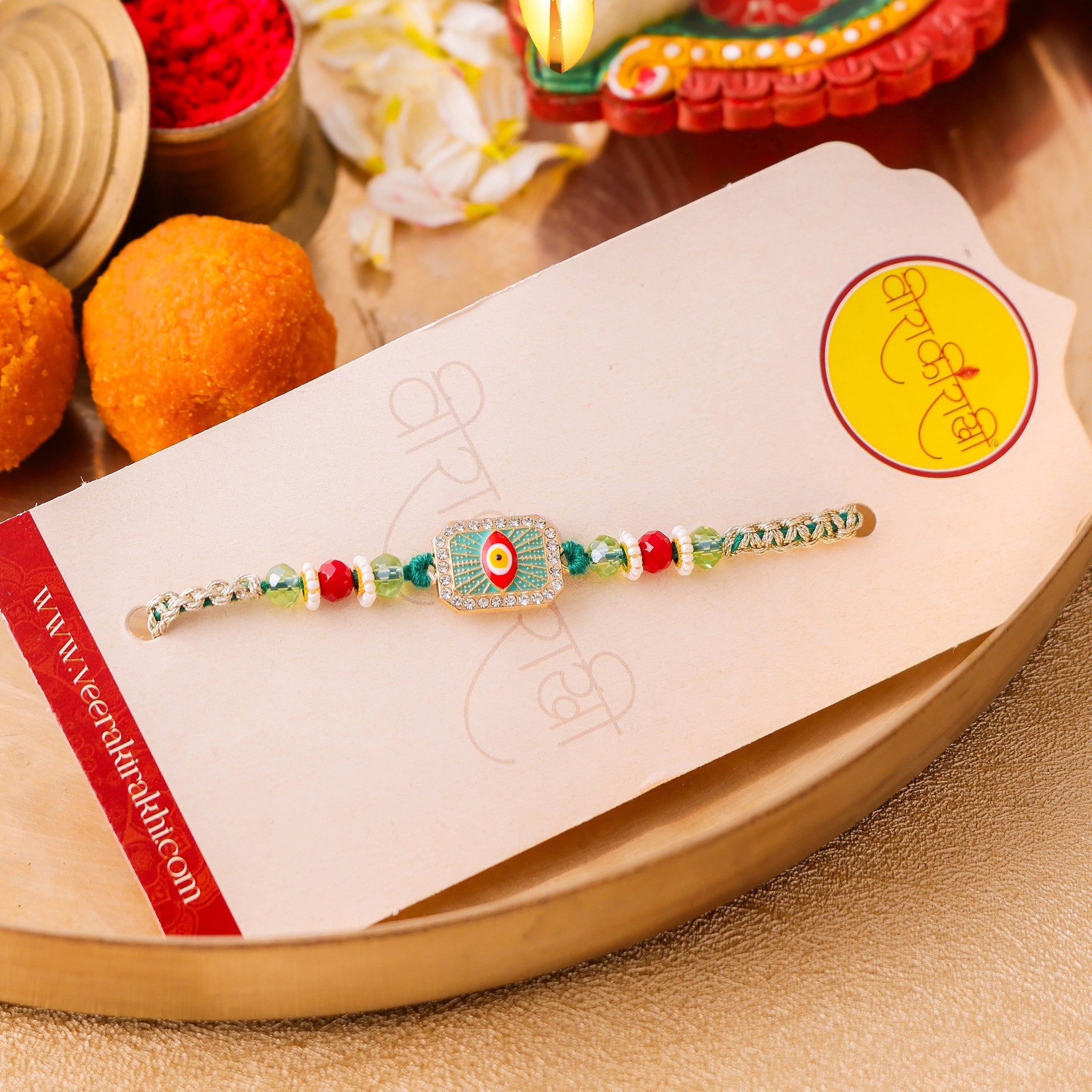 Red Evil Eye Rakhi zoom