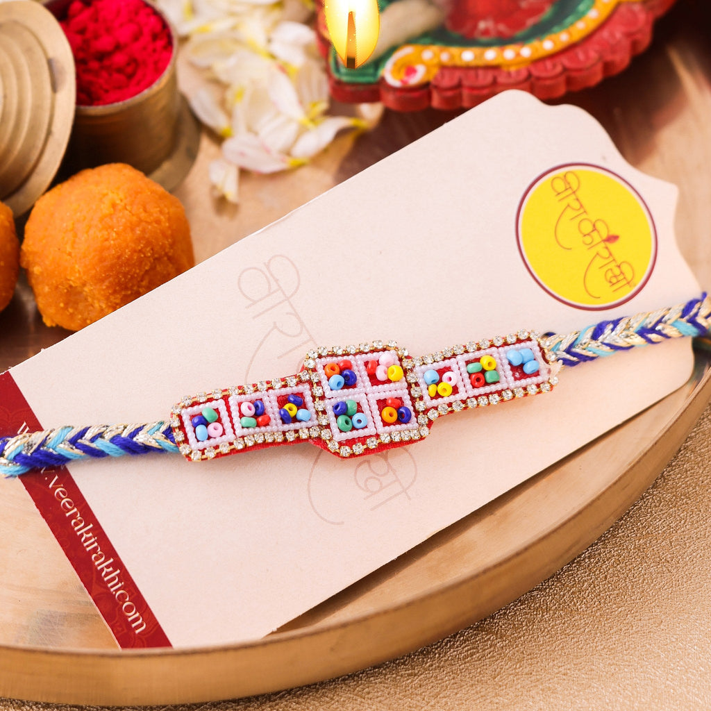 Handwoven Multicolour Band Rakhi for Bhai zoom