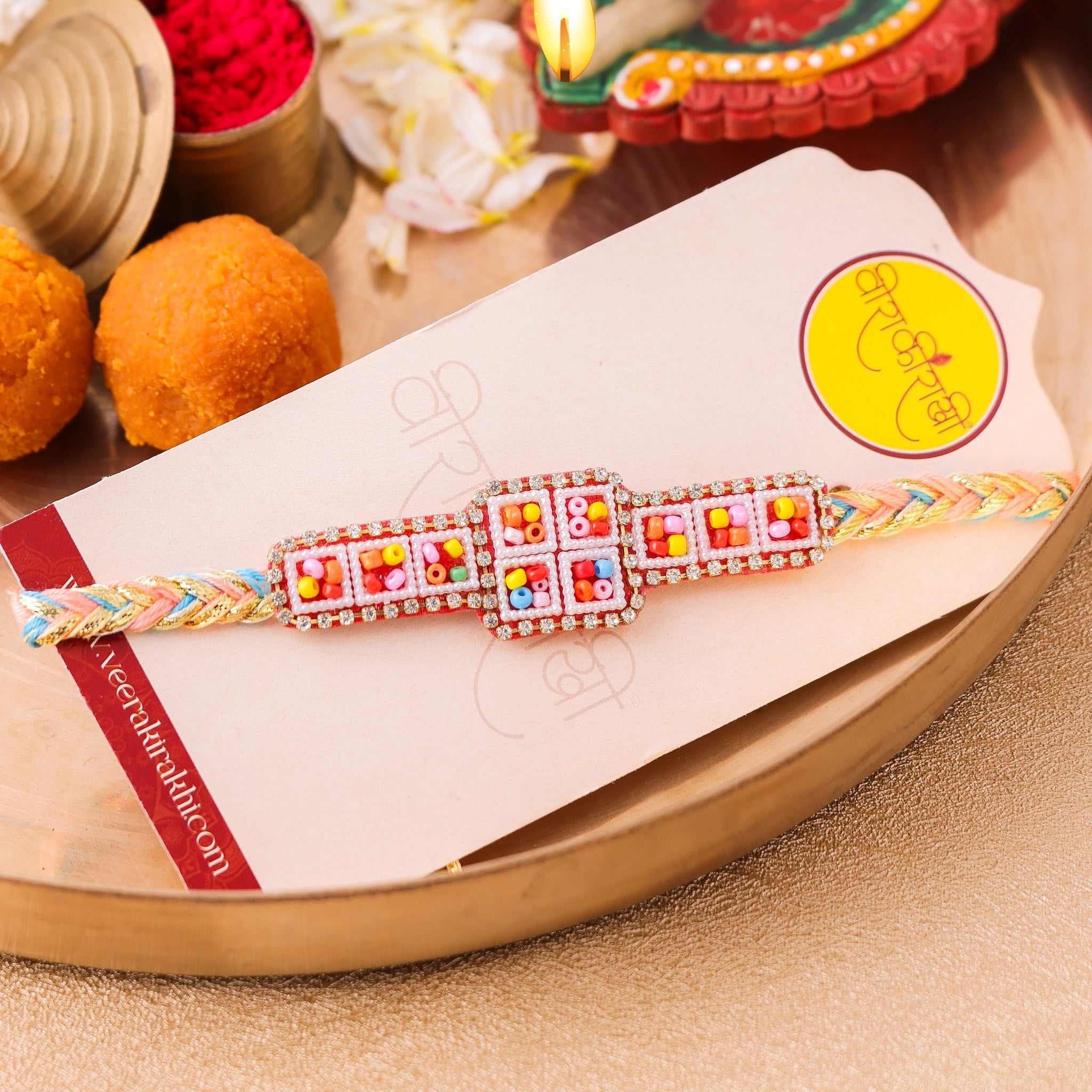 Handwoven Multicolour Band Rakhi for Bhai zoom