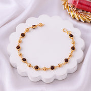 Thumbnail for Rudraksha and Gold Bead Bracelet Rakhi zoom