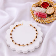 Thumbnail for Fine Rudraksha Bead Bracelet Rakhi for Bhai
