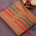 Soft Pearl Cluster Bhai Bhabhi Couple Rakhi Set