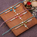 Pastel Stone Lumba Bhai Bhabhi Couple Rakhi Set