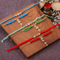 Square Meenakari Lumba Bhai Bhabhi Couple Rakhi Set
