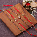 Petite Kundan Bead Bhai Bhabhi Couple Rakhi Set