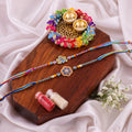 Peacock Evil Eye Rakhi Combo - Pack of 2