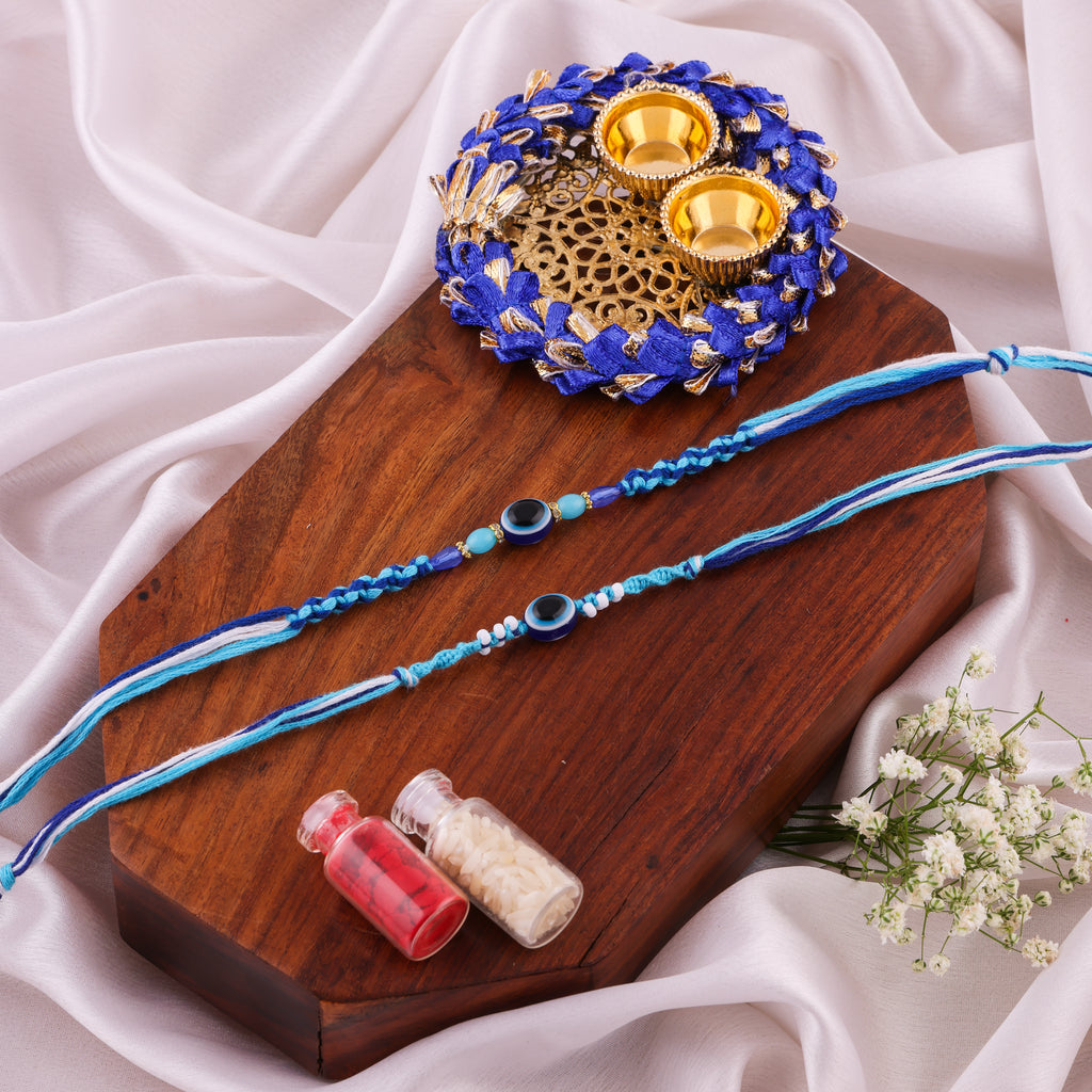 Evil Eye Braided Rakhi Combo - Pack of 2