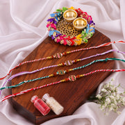 Thumbnail for Designer Rudraksha Shiva Rakhi Combo - Pack of 4