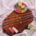 Designer Rudraksha Shiva Rakhi Combo - Pack of 4