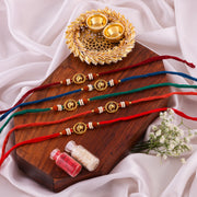Thumbnail for Ganesha Rudraksha Rakhi Combo - Pack of 5